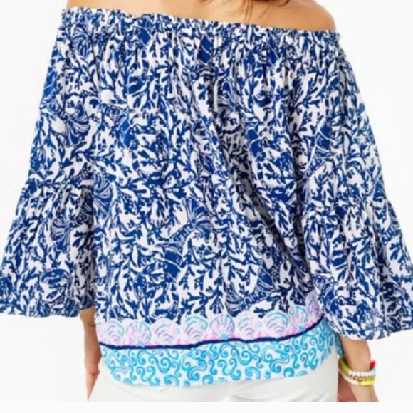 Lilly Pulitzer Nevie Off-The-Shoulder Top Size XL - Picture 2 of 6
